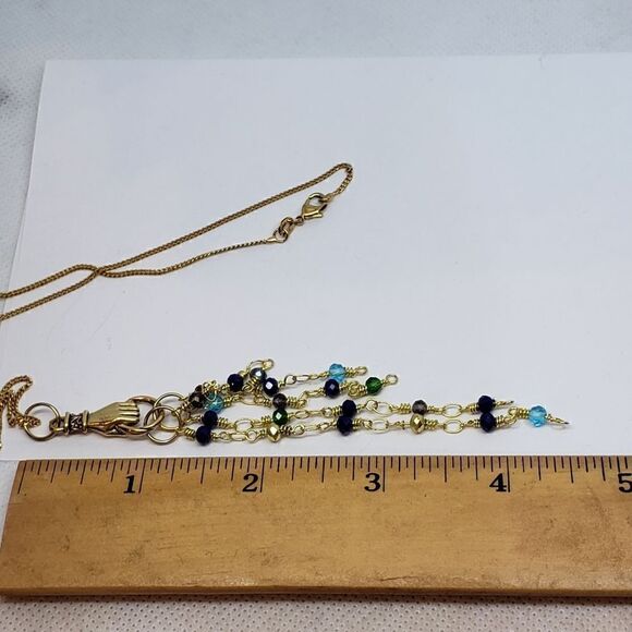 ARTISAN Goldtone Dangling Beads Necklace - Picture 7 of 7